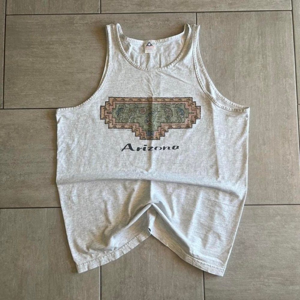 Vintage AAA Arizona Kokopelli Graphic Tank Top Heather Grey XL Sleeveless Shirt